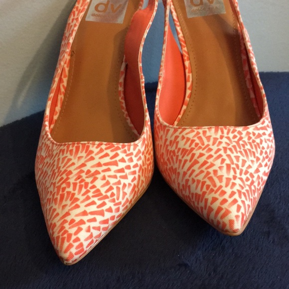 ⭐️ DV by Dolce Vita Print Orange Pumps Size 8.5 - Picture 6 of 8
